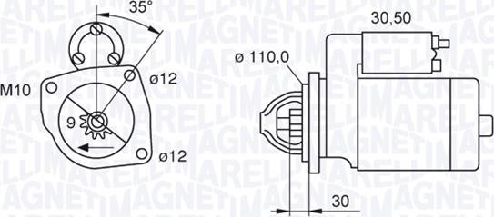 Magneti Marelli 063521093440 - Motorino d'avviamento autozon.pro