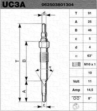 Magneti Marelli 062503801304 - Candeletta autozon.pro