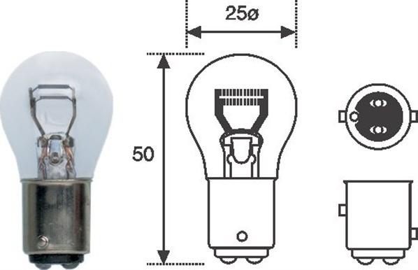 Magneti Marelli 008528100000 - Lampadina, Luce posteriore di stop autozon.pro