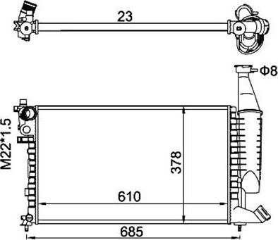 Magneti Marelli 359000300390 - Radiatore, Raffreddamento motore autozon.pro