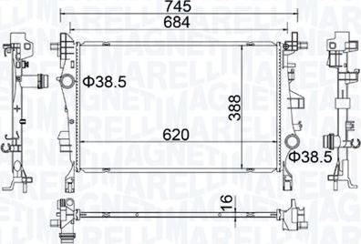 Magneti Marelli 350214400000 - Radiatore, Raffreddamento motore autozon.pro