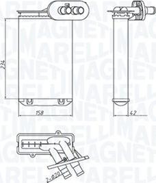 Magneti Marelli 350218494000 - Scambiatore calore, Riscaldamento abitacolo autozon.pro