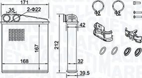 Magneti Marelli 350218440000 - Scambiatore calore, Riscaldamento abitacolo autozon.pro