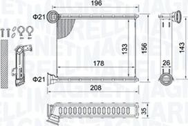 Magneti Marelli 350218459000 - Scambiatore calore, Riscaldamento abitacolo autozon.pro