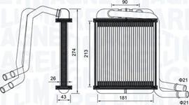 Magneti Marelli 350218458000 - Scambiatore calore, Riscaldamento abitacolo autozon.pro