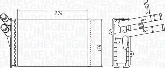 Magneti Marelli 350218409000 - Scambiatore calore, Riscaldamento abitacolo autozon.pro