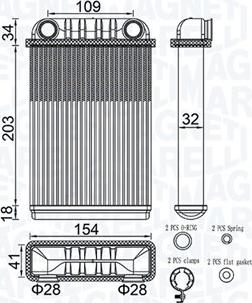 Magneti Marelli 350218512000 - Scambiatore calore, Riscaldamento abitacolo autozon.pro