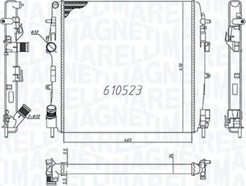 Magneti Marelli 350213995000 - Radiatore, Raffreddamento motore autozon.pro