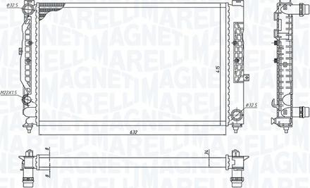 Magneti Marelli 350213199900 - Radiatore, Raffreddamento motore autozon.pro