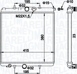 Magneti Marelli 350213194100 - Radiatore, Raffreddamento motore autozon.pro