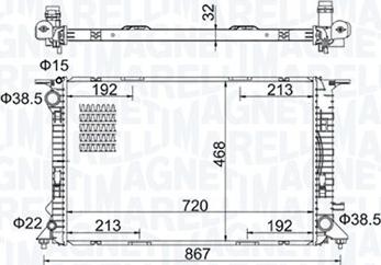 Magneti Marelli 350213195800 - Radiatore, Raffreddamento motore autozon.pro