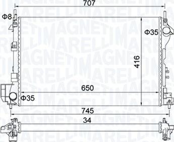 Magneti Marelli 350213195700 - Radiatore, Raffreddamento motore autozon.pro