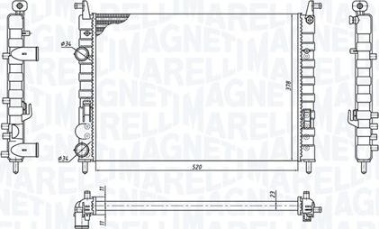 Magneti Marelli 350213196300 - Radiatore, Raffreddamento motore autozon.pro