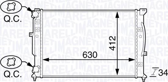 Magneti Marelli 350213144100 - Radiatore, Raffreddamento motore autozon.pro