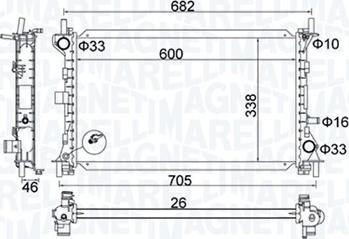 Magneti Marelli 350213159900 - Radiatore, Raffreddamento motore autozon.pro