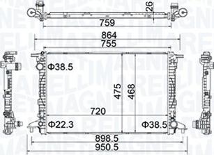 Magneti Marelli 350213154900 - Radiatore, Raffreddamento motore autozon.pro