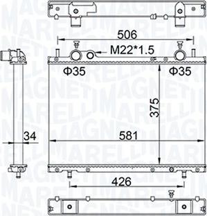 Magneti Marelli 350213154800 - Radiatore, Raffreddamento motore autozon.pro