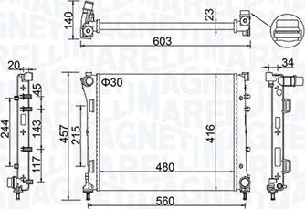 Magneti Marelli 350213151100 - Radiatore, Raffreddamento motore autozon.pro