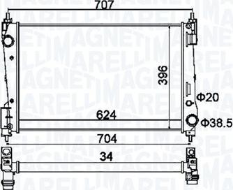 Magneti Marelli 350213151200 - Radiatore, Raffreddamento motore autozon.pro