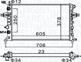 Magneti Marelli 350213158200 - Radiatore, Raffreddamento motore autozon.pro