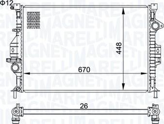 Magneti Marelli 350213158700 - Radiatore, Raffreddamento motore autozon.pro