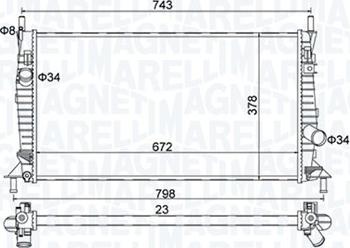 Magneti Marelli 350213157400 - Radiatore, Raffreddamento motore autozon.pro