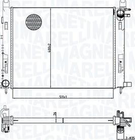 Magneti Marelli 350213165100 - Radiatore, Raffreddamento motore autozon.pro