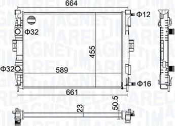 Magneti Marelli 350213160600 - Radiatore, Raffreddamento motore autozon.pro