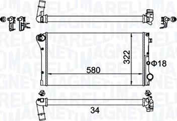 Magneti Marelli 350213161500 - Radiatore, Raffreddamento motore autozon.pro