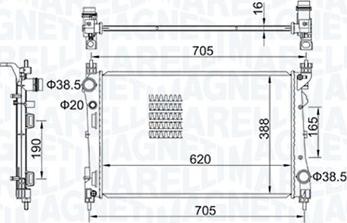 Magneti Marelli 350213163100 - Radiatore, Raffreddamento motore autozon.pro