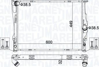 Magneti Marelli 350213162700 - Radiatore, Raffreddamento motore autozon.pro