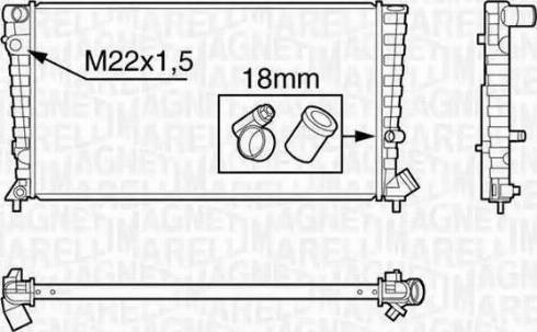 Magneti Marelli 350213119500 - Radiatore, Raffreddamento motore autozon.pro