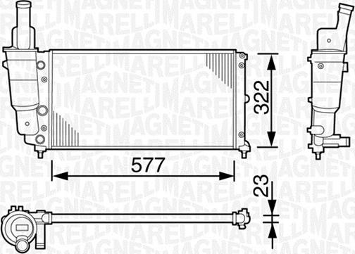 Magneti Marelli 350213114003 - Radiatore, Raffreddamento motore autozon.pro