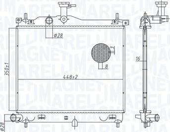 Magneti Marelli 350213182900 - Radiatore, Raffreddamento motore autozon.pro