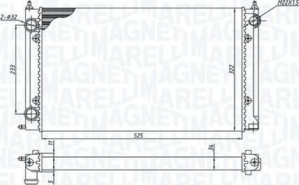 Magneti Marelli 350213187500 - Radiatore, Raffreddamento motore autozon.pro