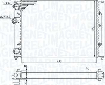 Magneti Marelli 350213187700 - Radiatore, Raffreddamento motore autozon.pro