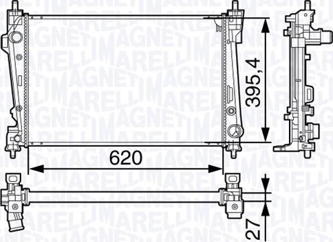 Magneti Marelli 350213131300 - Radiatore, Raffreddamento motore autozon.pro