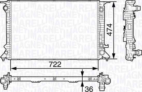 Magneti Marelli 350213138800 - Radiatore, Raffreddamento motore autozon.pro