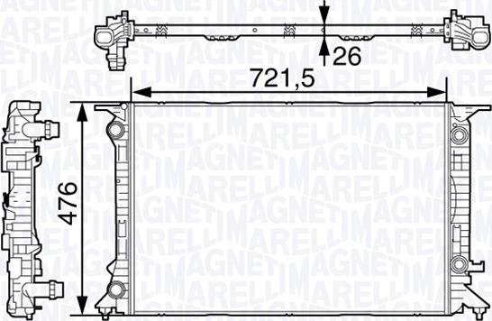 Magneti Marelli 350213138700 - Radiatore, Raffreddamento motore autozon.pro