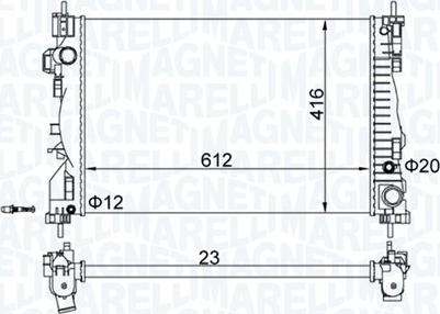 Magneti Marelli 350213129700 - Radiatore, Raffreddamento motore autozon.pro