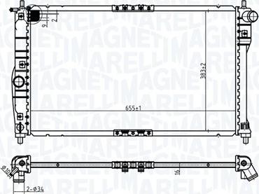 Magneti Marelli 350213174900 - Radiatore, Raffreddamento motore autozon.pro