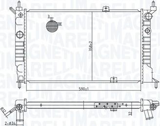 Magneti Marelli 350213175500 - Radiatore, Raffreddamento motore autozon.pro