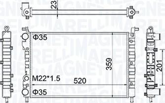 Magneti Marelli 350213171100 - Radiatore, Raffreddamento motore autozon.pro