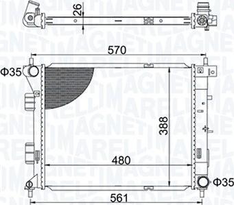 Magneti Marelli 350213173600 - Radiatore, Raffreddamento motore autozon.pro