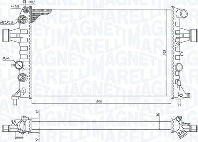 Magneti Marelli 350213172300 - Radiatore, Raffreddamento motore autozon.pro