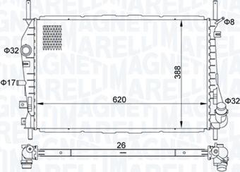 Magneti Marelli 350213177600 - Radiatore, Raffreddamento motore autozon.pro