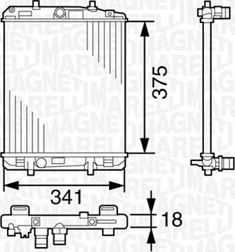 Magneti Marelli 350213391000 - Radiatore, Raffreddamento motore autozon.pro