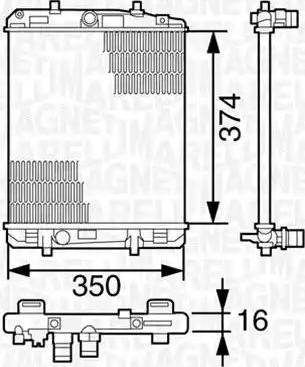 Magneti Marelli 350213393000 - Radiatore, Raffreddamento motore autozon.pro