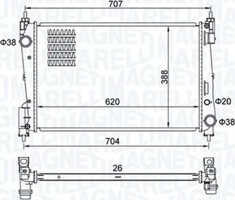 Magneti Marelli 350213385000 - Radiatore, Raffreddamento motore autozon.pro