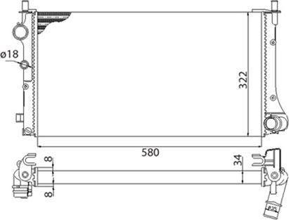 Magneti Marelli 350213383003 - Radiatore, Raffreddamento motore autozon.pro